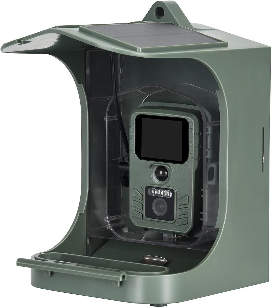 VisorTech Vogelkamera: Solar-Vogelhaus & Futterstelle mit WLAN-Full-HD-Kamera, Akku, PIR, App (Vogel