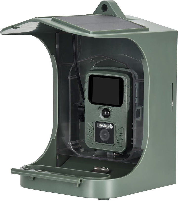 VisorTech Vogelkamera: Solar-Vogelhaus & Futterstelle mit WLAN-Full-HD-Kamera, Akku, PIR, App (Vogel