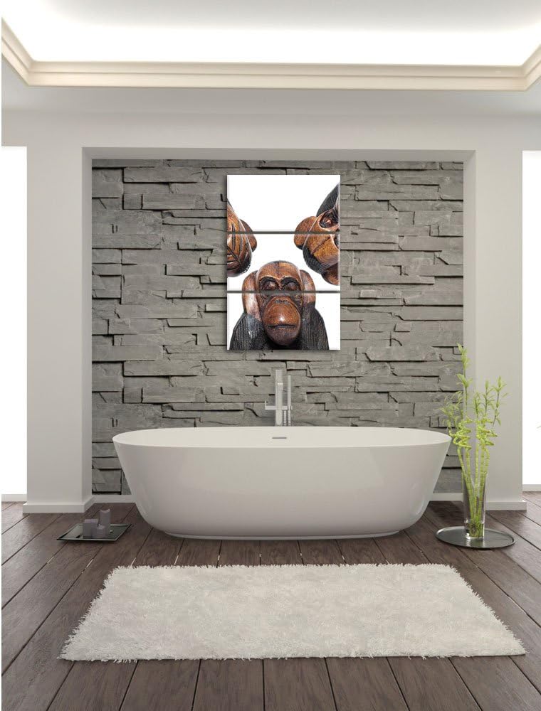 Pixxprint Nichts hören Nichts sehen Nichts Sagen Skelette 3-Teiler Leinwandbild 120x80 Bild auf Lein