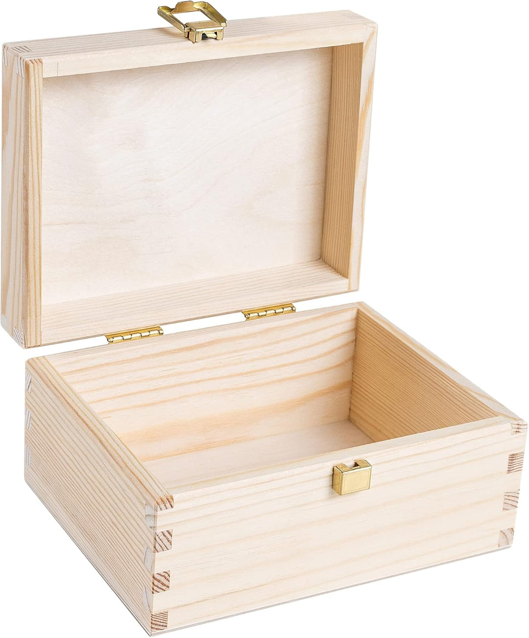 Creative Deco Kleine Holzkiste mit Deckel und Schloss | 21,5 x 13,8 x 10 cm | Klein Holzbox Holzscha