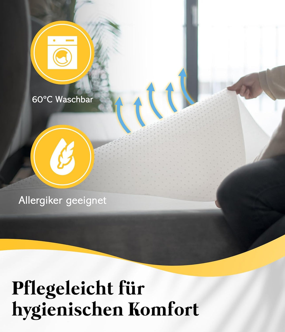 Medicline Noppenschoner Matratzenunterlage, Matratzenschoner rutschfest, Noppe, Antirutschmatte für