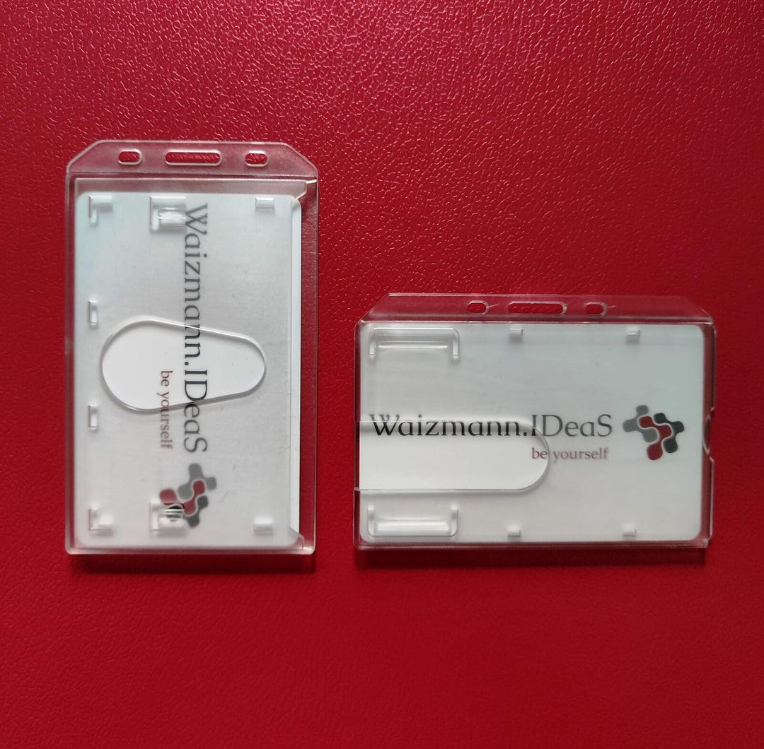 Waizmann.IDeaS® 50x Kartenhalter Ausweishülle Ausweishalter Hartplastik Polycarbonat Namensschild Da