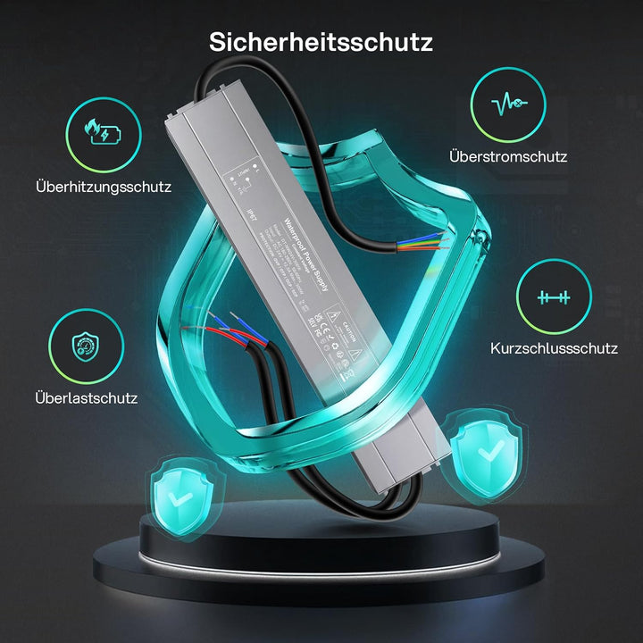 REYLAX LED Netzteil 24V 300W 12.5A, Wasserdichtes IP67 LED Trafo, Outdoor Trafo 230V auf 24V LED, Ko