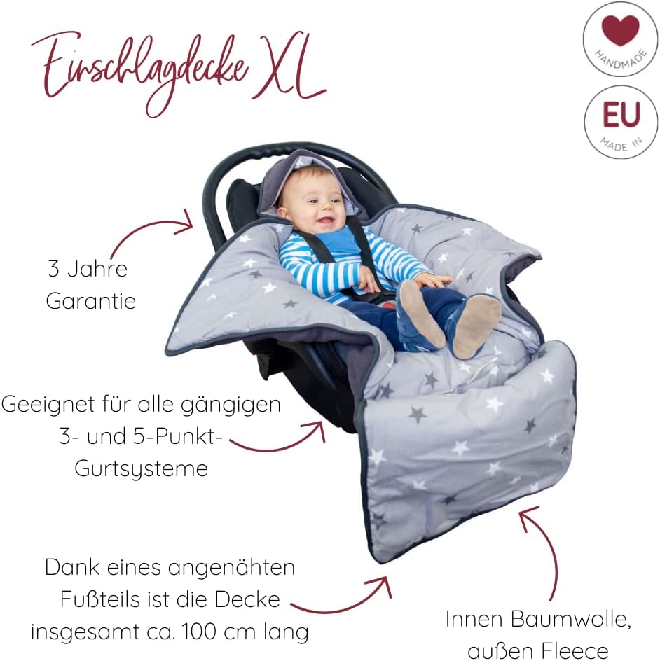 HOBEA-Germany Fusssack Einschlagdecke für die Babyschale Babyschalenfusssack Kinderwagenfusssack Win
