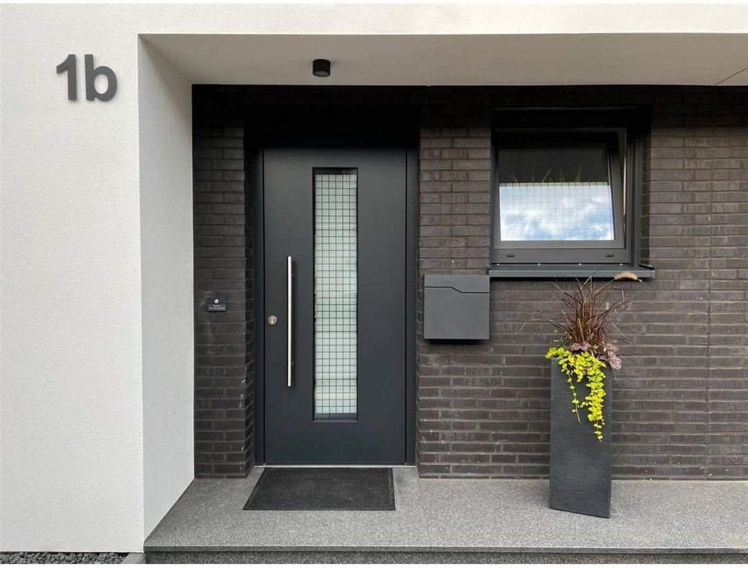 Metzler Briefkasten pulverbeschichtet in DB703 Eisenglimmer - Wandbriefkasten mit Zeitungsfach - Pos