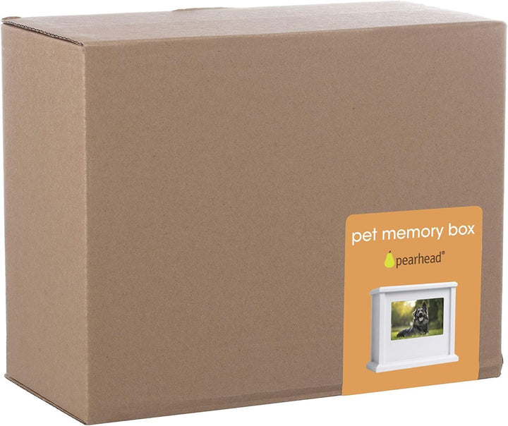 Pearhead 89050 Erinnerungsbox für Hunde oder Katzen, personalisierbar, Weiss Weisse Foto-Urne, Weiss