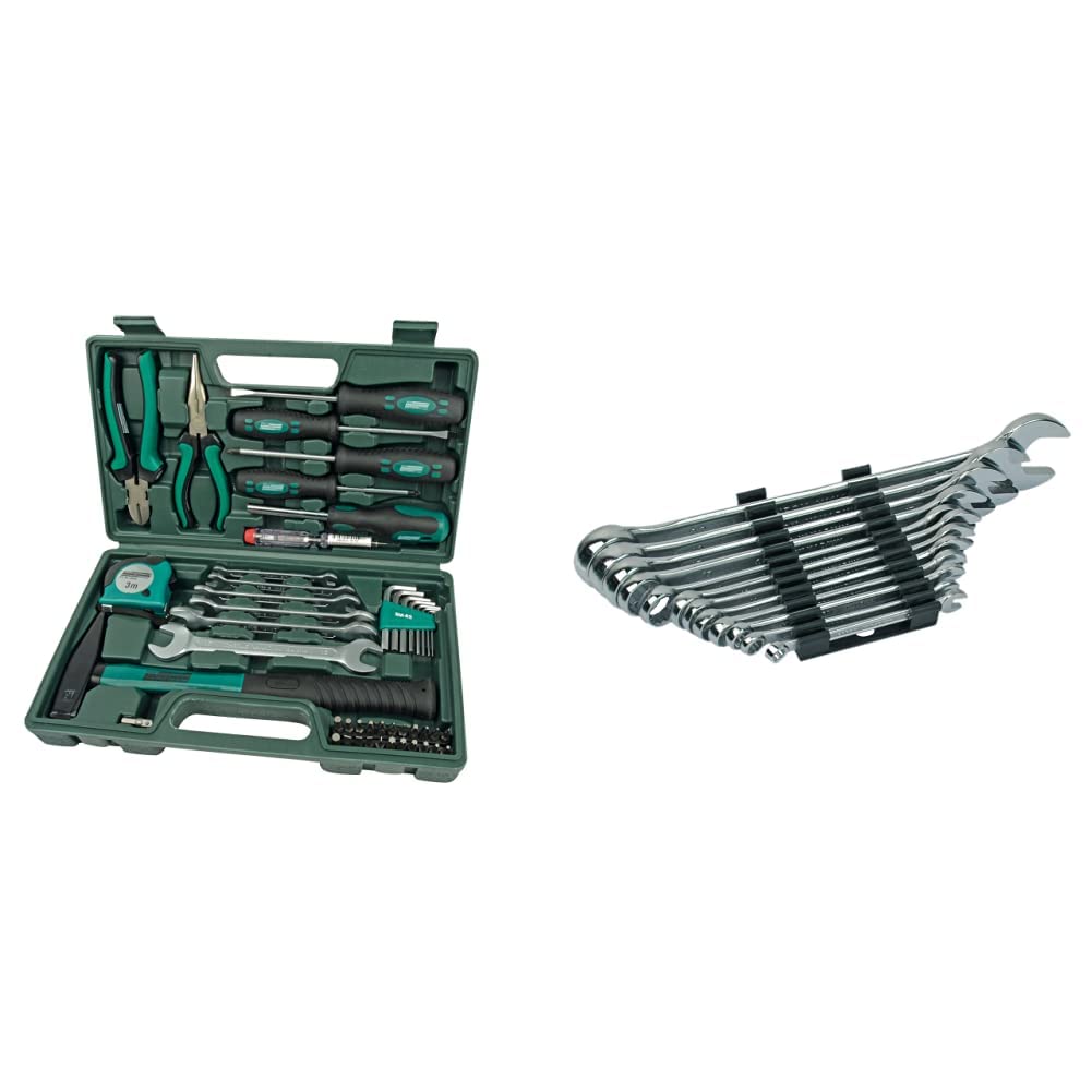 Brüder Mannesmann Werkzeuge M29032 Werkzeugkoffer, 47-teilig, Grün (Matt), (L x B x H) 335 x 335 x 1