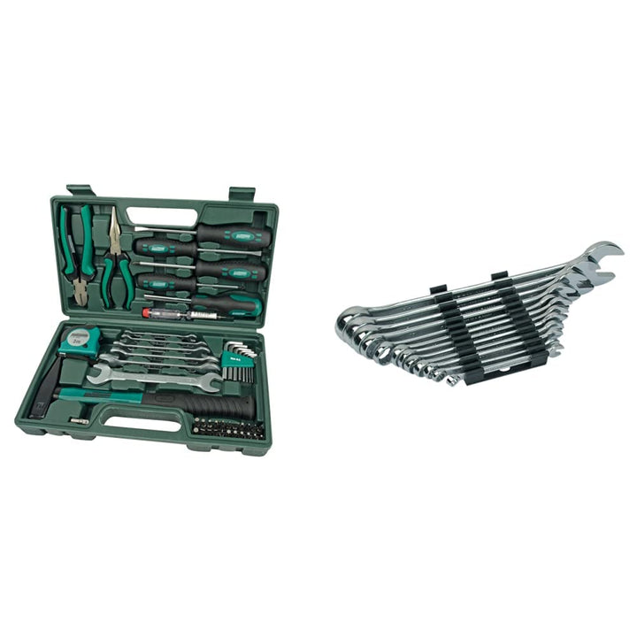 Brüder Mannesmann Werkzeuge M29032 Werkzeugkoffer, 47-teilig, Grün (Matt), (L x B x H) 335 x 335 x 1