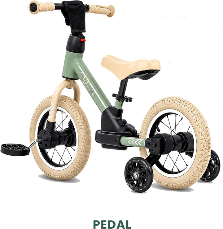 Kidcruiser Pedalplay laufrad ab 2 Jahre, ideal zum Radfahren Lernen, 3‑in‑1 mit LED Stützrädern &amp; Pe