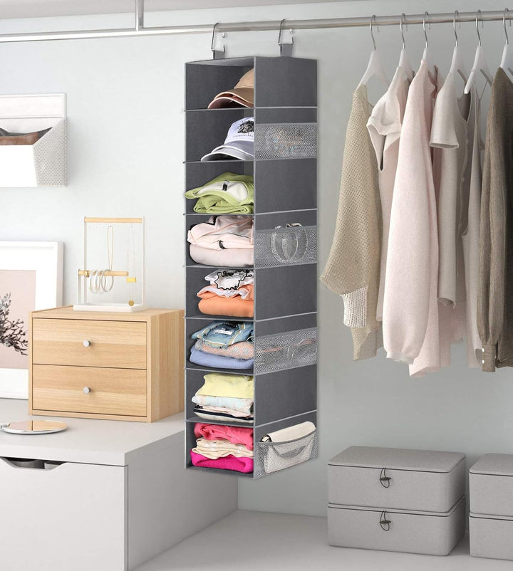 MISSLO 8-Regal Hängende Schuh Organizer Kleidung Schrank Organizer und Aufbewahrungsregale Huthalter