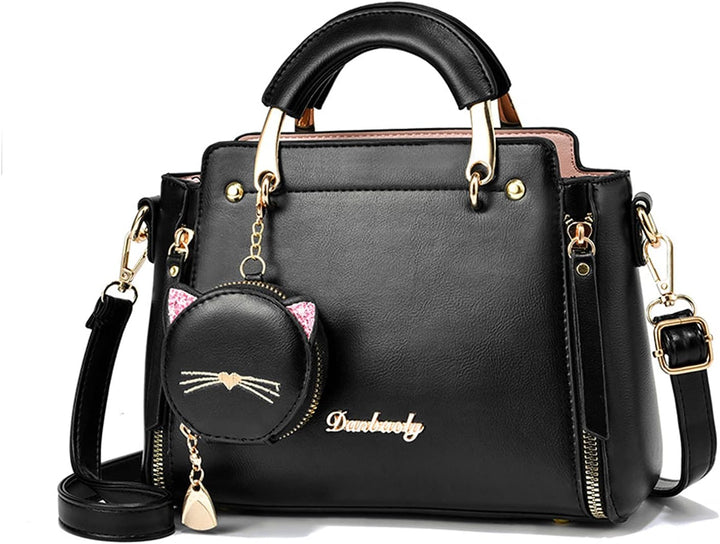 PORRASSO Damen Handtasche Süsse Umhängetasche Henkeltaschen Frauen Wasserdicht PU Leder Schultertasc