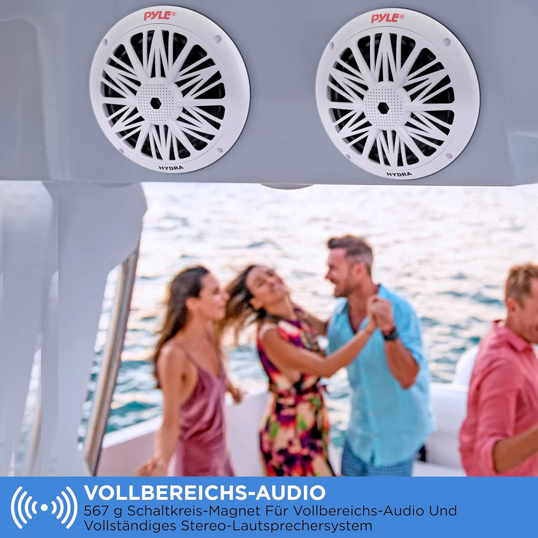 Pyle PLMR62 200 W 16,5 cm 2 Wege Marine Lautsprecher, Weiss