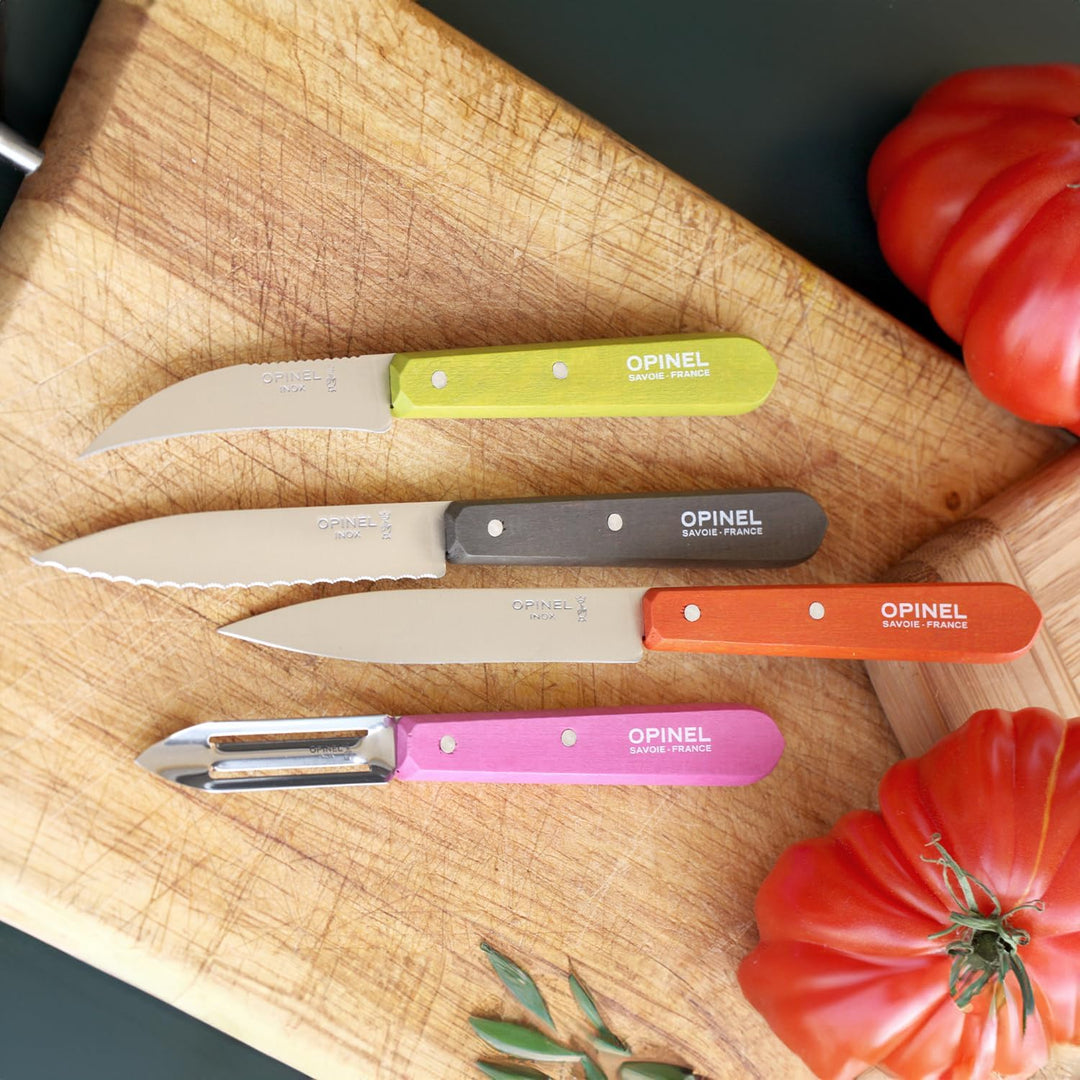 Opinel 1452 Küchenmesser-Set, 4-teilig, rostfrei Messer, Edelstahl, Mehrfarbig, One Size Küchenmesse