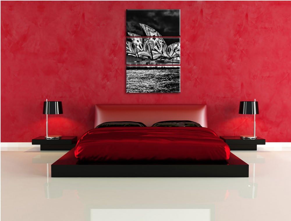 Pixxprint Sydney Opera House als Leinwandbild/Grösse: 3 Teilig (120x80) cm/Wandbild/Kunstdruck/ferti