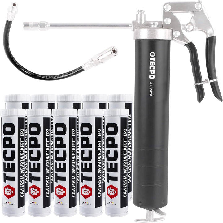 Einhand Fettpresse Handfettpresse + Mehrzweckfett EP2 Lithium Fett 10x400g