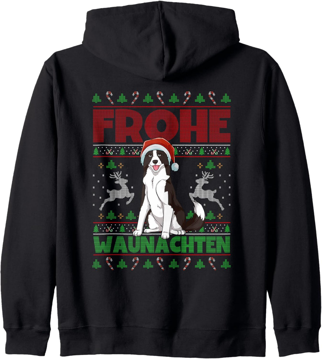 Frohe Weihnachten Border Collie Kapuzenjacke