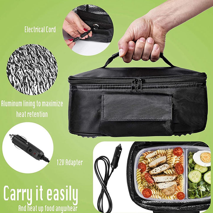 Auto-Mikrowelle, Tragbarer Ofen 12V Mini Auto Mikrowelle elektrisch beheizte Lunchbox Elektroofen Sc