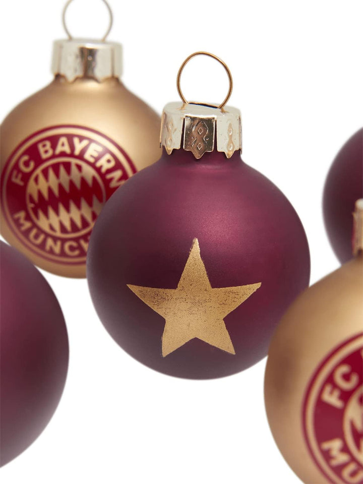 FC Bayern München - Christbaumkugeln 10er Set - rot/Gold Ø 3 cm Weihnachtskugeln FCB