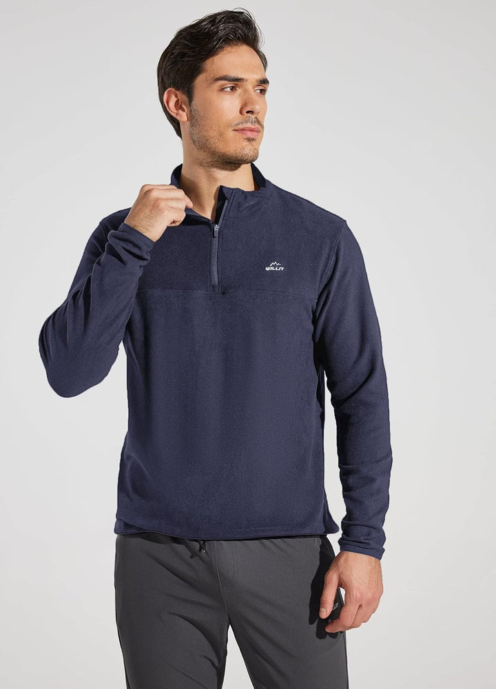 WILLIT Pullover Herren Fleece Sweatshirt mit reissverschluss Fleecepullover Arbeitspullover Atmungsa