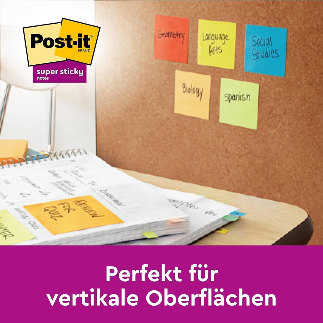 Post-it Super Sticky Notes, Packung mit 24 Blöcken, 90 Blatt pro Block, 76 mm x 76 mm, Farben: Grün,
