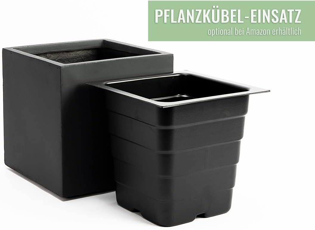 Pflanzwerk® Pflanzkübel Cube Anthrazit 28x28x28cm *Frostbeständiger Blumenkübel* *UV-Schutz* *Qualit