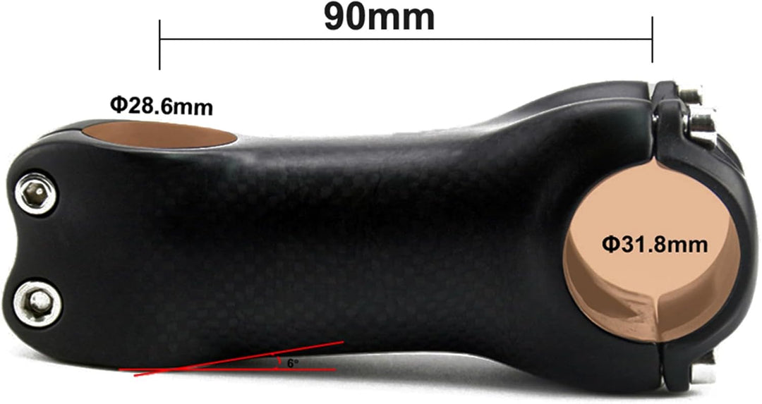 Alfa Pasca Fahrrad Vorbau Carbon Rennrad MTB Kein Logo +-6/17 Grad 3K Glänzend/Matt 31.8 * 70/80/90/
