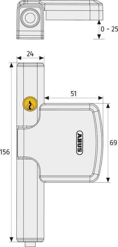 ABUS Fenster-Zusatzsicherung FTS206 AL0145 - Fensterschloss mit zweistufiger Verriegelung, gleichsch