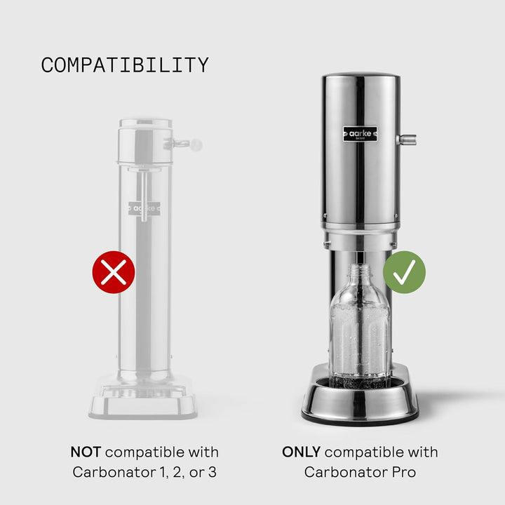 Aarke Glasflasche für Wassersprudler Carbonator Pro, Spülmaschinenfeste, mit Details in Edelstahl