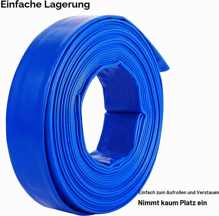 1 1/2 Zoll D-38 Flachschlauch Bauschlauch Industrieschlauch, 10M Gewebeschlauch, Für Tauchpumpen und