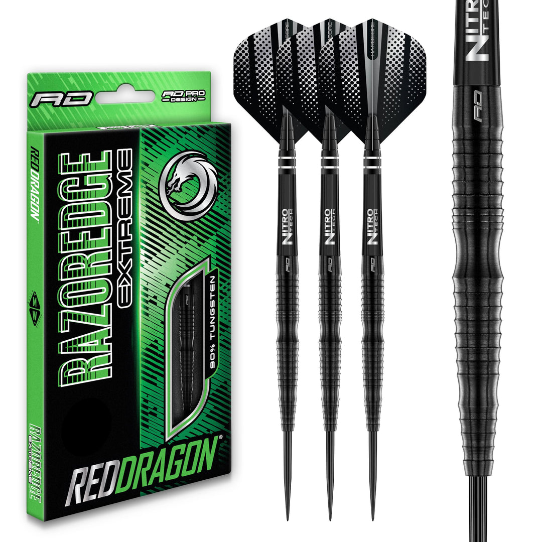 RED DRAGON Razor Edge Extreme Professional Tungsten Darts Set with Flights and Stems 23.0 Gramm, 23.