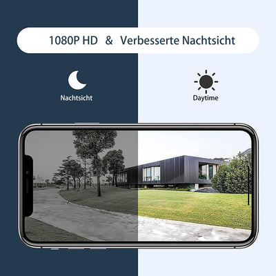 ARENTI Kabellose Sicherheitskamera Aussen, 1080P 2,4G WLAN Akku Überwachungskamera Aussen, IP Kamera