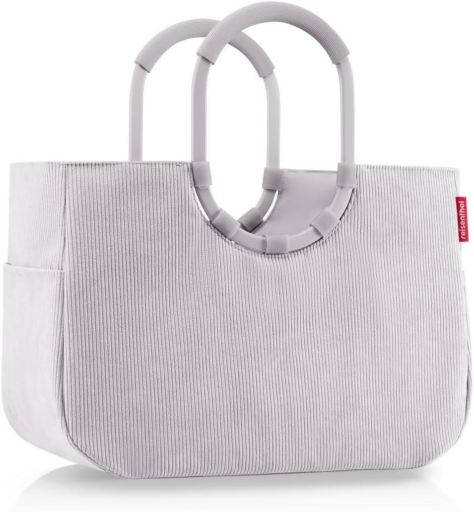 reisenthel loopshopper L cord grey – Stabile Tasche mit praktischen Fächern aus recycelten PET-Flasc