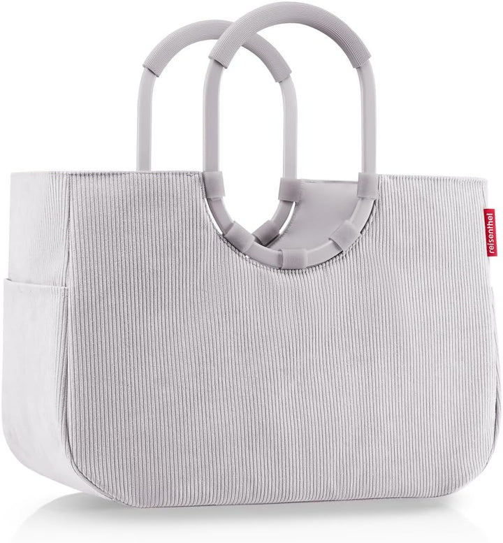 reisenthel loopshopper L cord grey – Stabile Tasche mit praktischen Fächern aus recycelten PET-Flasc