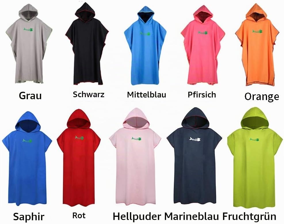 FADDARE Kapuzenhandtuch Poncho Adult Handtuch Ärmellose Wickel Robe Beach Tragbarer Mikrofaser Neopr