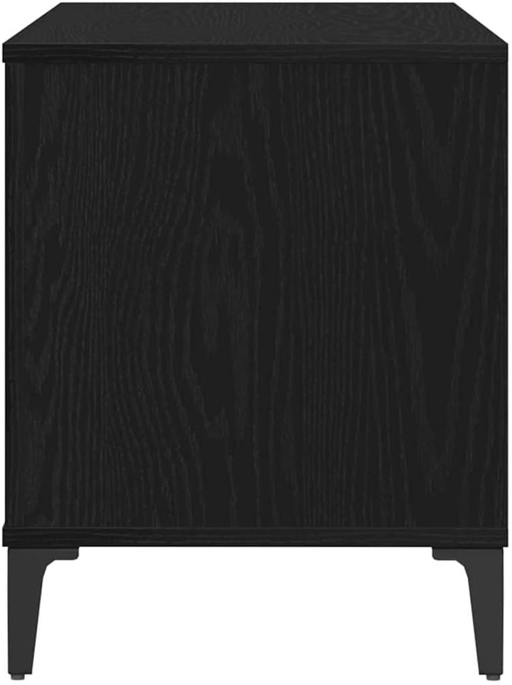 vidaXL Schallplattenschrank Schwarz Eichen-Optik 100 x 38 x 48 cm, Moderner rechteckiger Stauraum, v