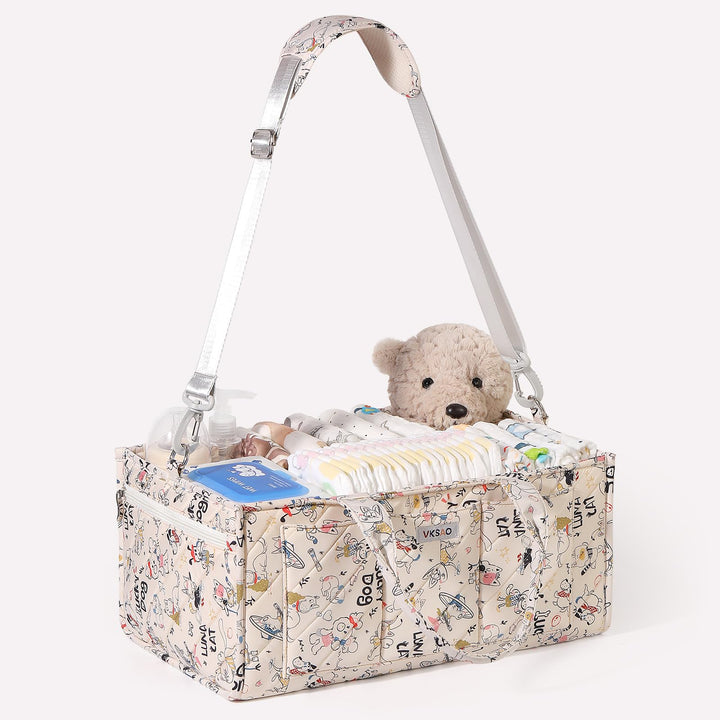 Bunter, niedlicher Organizer für Babywindeln mit Tiermotiven, Aufbewahrungskorb für Windeltaschen un