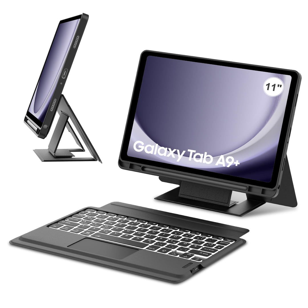 Für Galaxy Tab A9+ 11" Hülle mit Tastatur (2023 SM-X210/X215/X216) - DE QWERTZ, Ergonomische, Innova