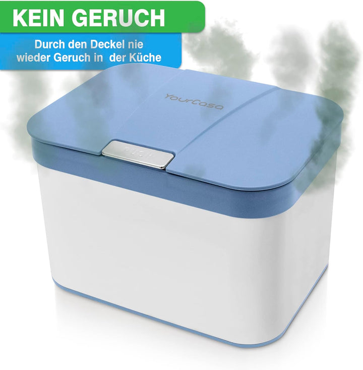 YourCasa® Biomülleimer Küche aus Edelstahl - 4,3L - Komposteimer Küche klein für alltäglichen Biomül