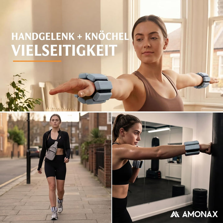 Amonax Gewichtsmanschetten Ankle Weights Set, Fitness Gewichte Für Beine Und Arme, 2x0,5kg Gewichte
