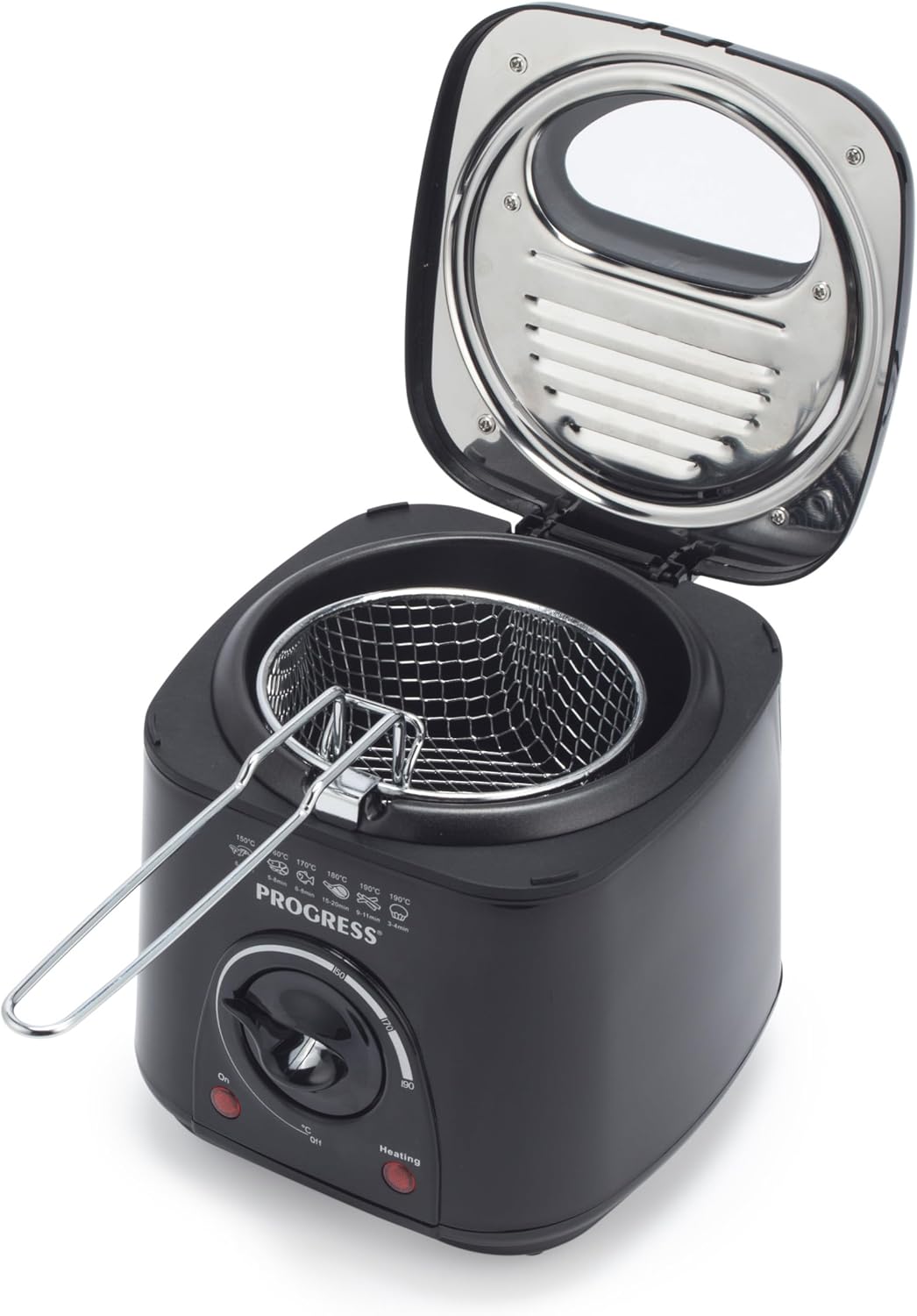 Progress EK2969PBLKVDE Kompakte 1L Mini-Fritteuse - Herausnehmbarer antihaftbeschichteter Frittierko