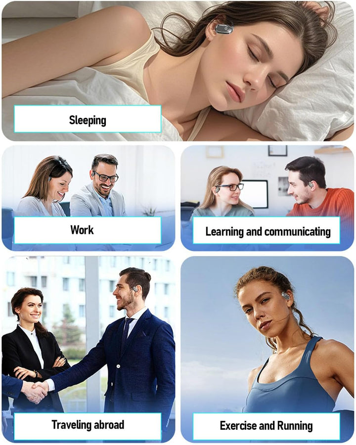 AI -Sprachübersetzer -Ohrhörer, Xg99 Echtzeit Bluetooth -Übersetzungs -Headset für 80 Sprachen, 4 Üb