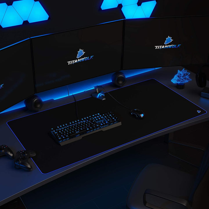 CSL - Übergrösse Mauspad Gaming Titanwolf 1200x600mm - XXXL Mousepad gross mit Motiv - XXXL Tischunt