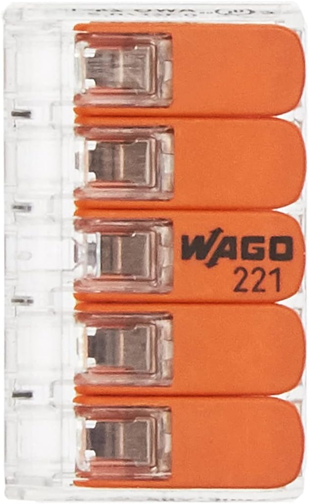 Kopp 33346428 Wago Steckklemme 5-fach mit Hebel für Flexible Drähte Wiederöffenbar 1, 5-2, 5 mm² Inh