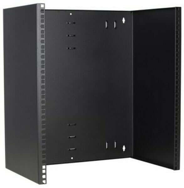 12 HE - 19 Zoll Montagerahmen für Wandbefestigungen ohne Schaniere - 300mm Tief - Schwarz 300 mm tie