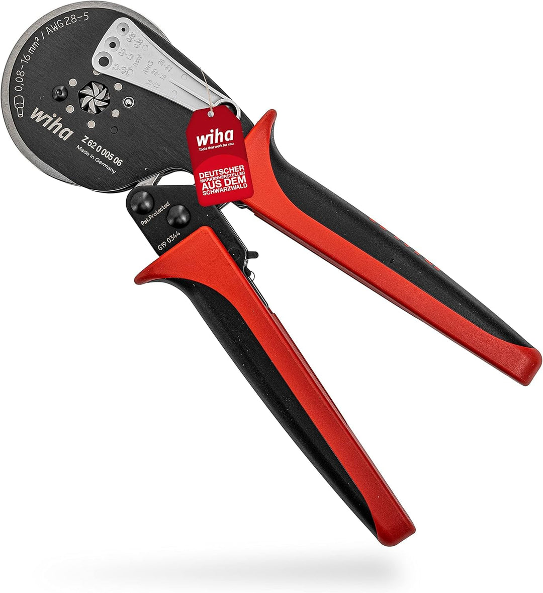 Wiha Profi Quetschzange Crimpzange automatische Anpassung Aderendhülsengrösse 0,08 - 16mm² (41246) I