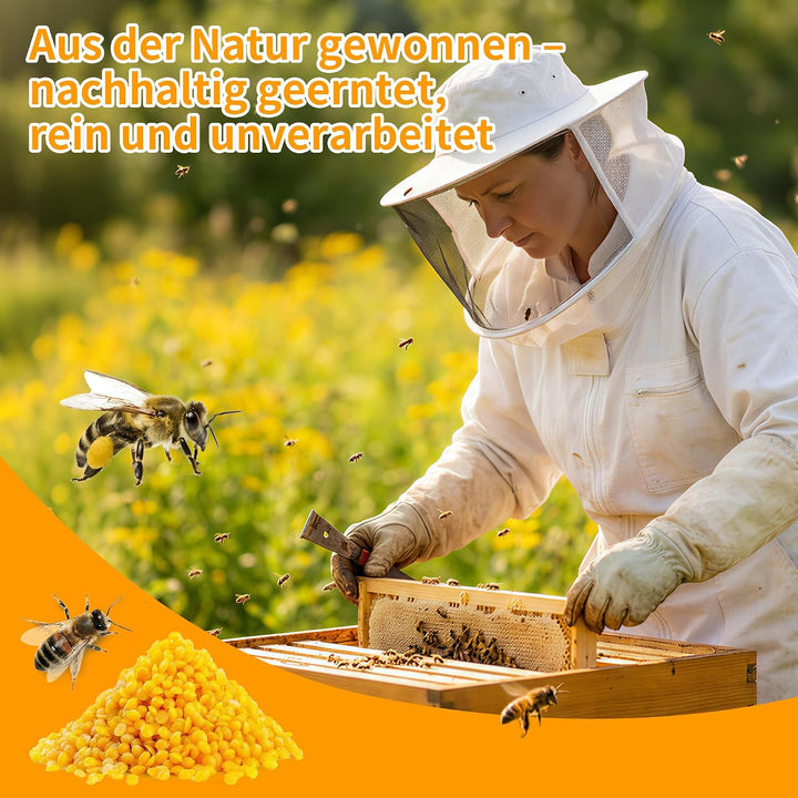LIKEGOR Hochwertiges Bienenwachs, 1kg Natürliches Bienenwachs, Ideal für Naturkosmetik, Bienenwachst