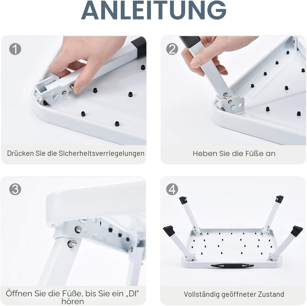 KINGRACK Tritthocker, Trittstuhl, zusammenklappbar, einstufige Leiter mit Rutschfester Gummimatte, L