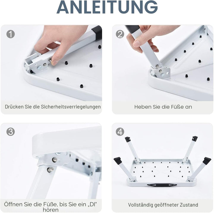 KINGRACK Tritthocker, Trittstuhl, zusammenklappbar, einstufige Leiter mit Rutschfester Gummimatte, L
