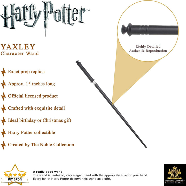 The Noble Collection - Yaxley Character Wand - 15in (39cm) Long Quality Wizarding World Wand with Na