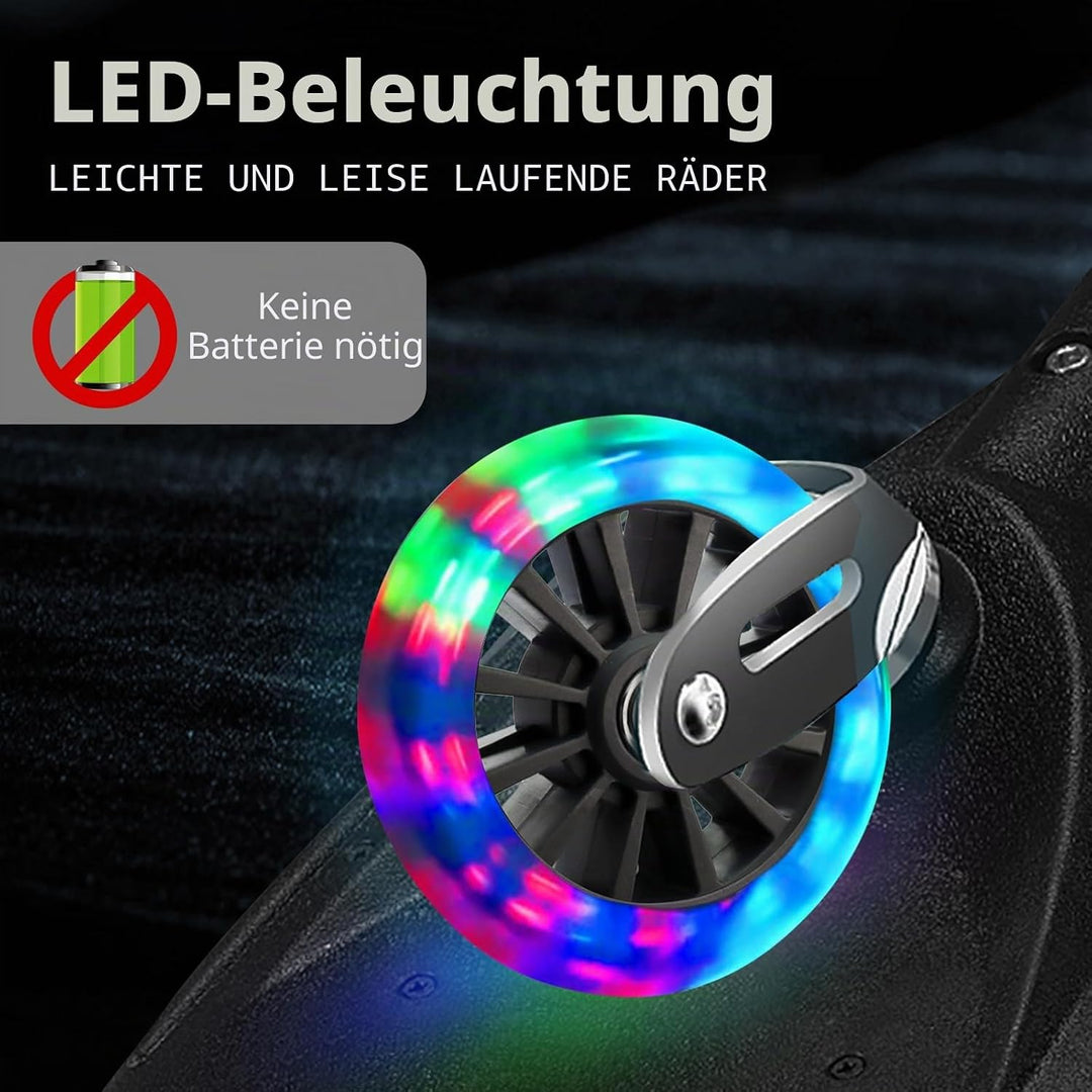 Leuchtende Scooter Räder, 2 Paar Led Scooter Rollen Räder, 80mm,120mm Scooter Ersatzräder, Stunt Sco